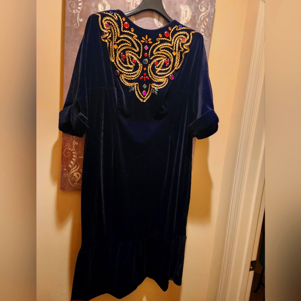 Rare Jeweled Velvet Kaftan/MuuMuu